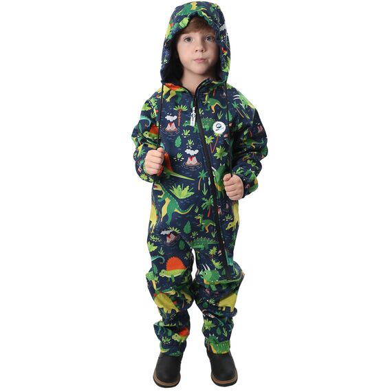 
Salopeta impermeabila pentru copii Kidscare, cu protectie la vant si apa cu imprimeu Dinozauri - marime 110
, 2 image