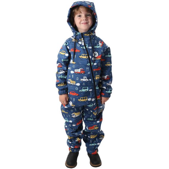 
Salopeta impermeabila pentru copii Kidscare, cu protectie la vant si apa cu imprimeu Masini - marime 92
, 6 image