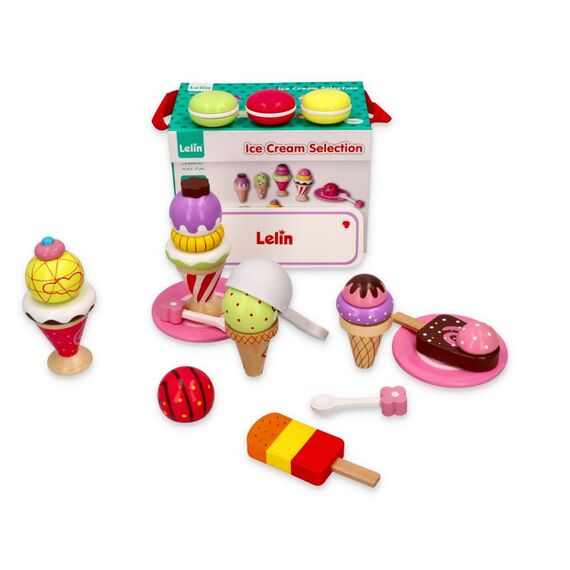 
Set de joaca 25 piese din lemn pentru inghetata Lelin L40105
, 6 image