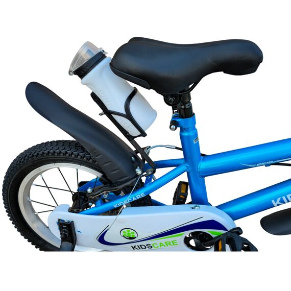 Bicicleta copii 2-4 ani HappyBoy KidsCare albastra 12 inch – cu roti ajutatoare, frane de mana, sticla inclusa, pentru baieti, 2 image