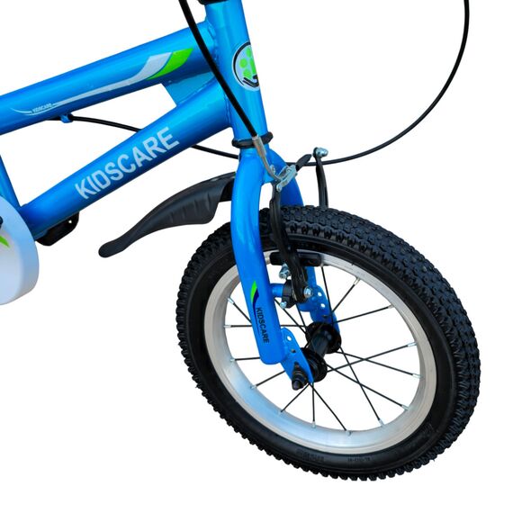 Bicicleta copii 2-4 ani HappyBoy KidsCare albastra 12 inch – cu roti ajutatoare, frane de mana, sticla inclusa, pentru baieti, 3 image